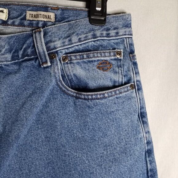 Harley Davidson Traditional Men's Straight Leg Medium Wash Jeans Size 40x30 - Picture 7 of 13
